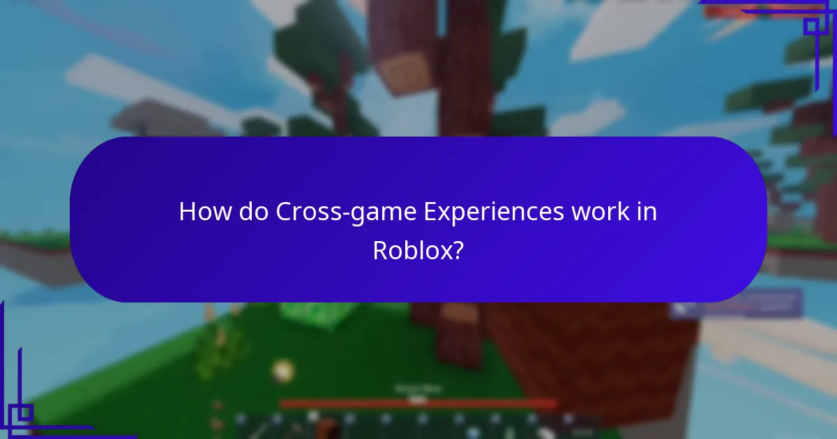 How do Cross-game Experiences work in Roblox?
