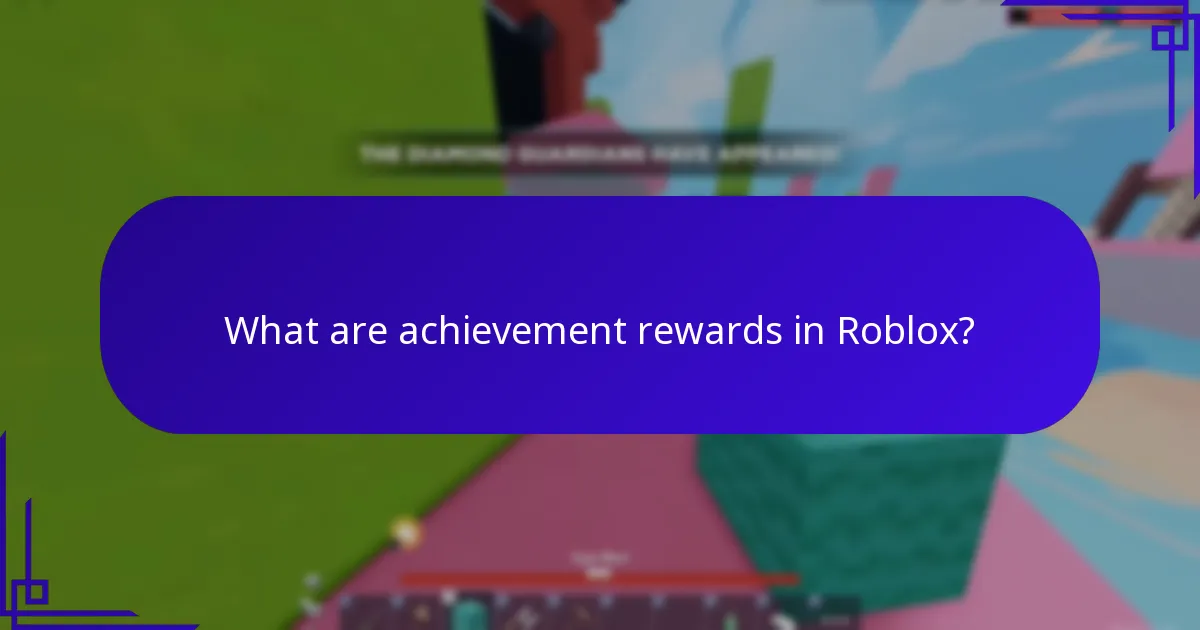 What are achievement rewards in Roblox?
