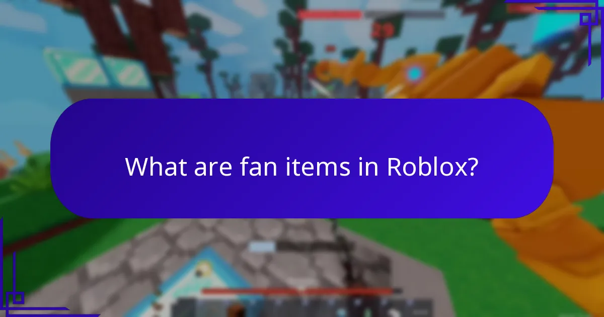 What are fan items in Roblox?