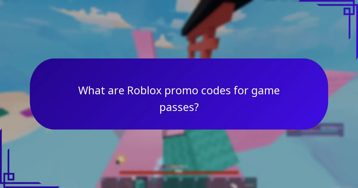 What are Roblox promo codes for game passes?