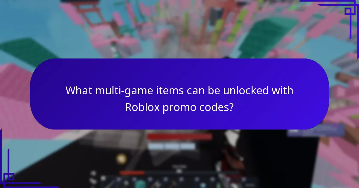 What multi-game items can be unlocked with Roblox promo codes?