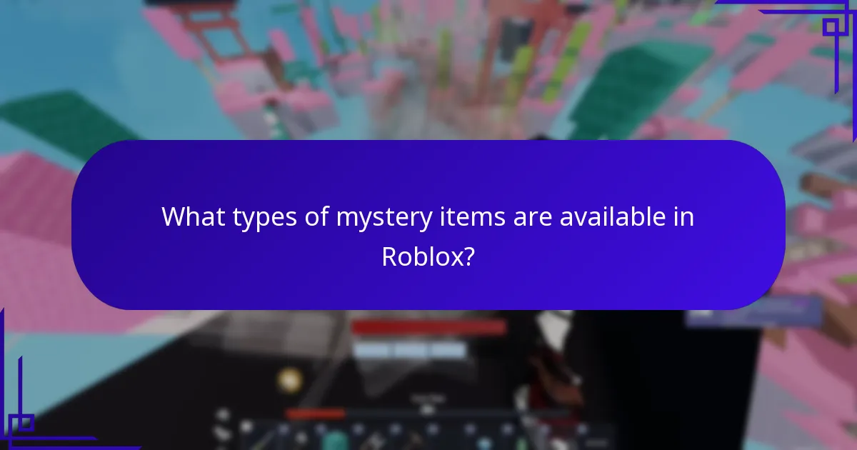 What types of mystery items are available in Roblox?