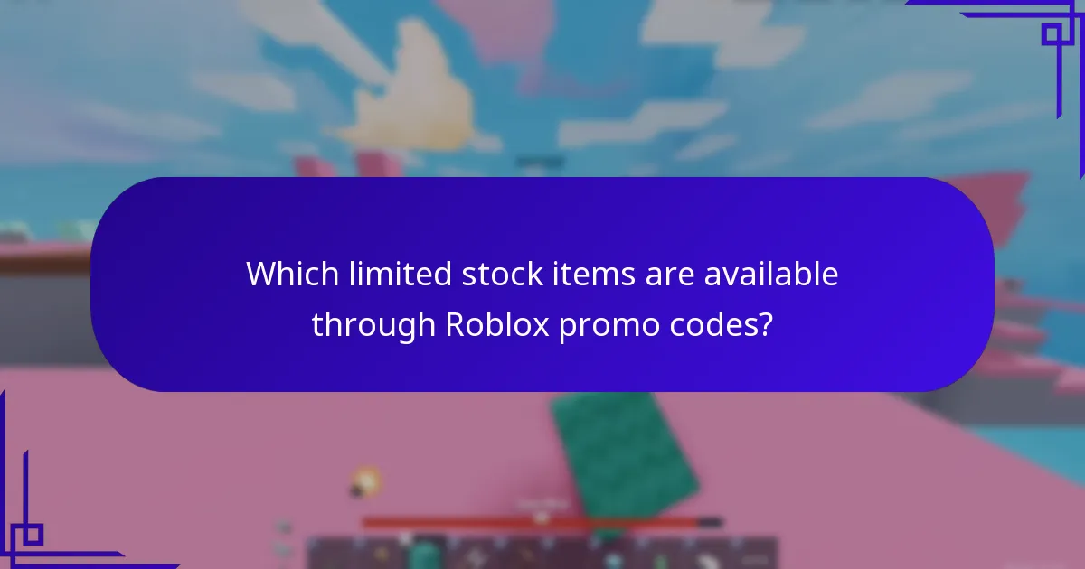 Which limited stock items are available through Roblox promo codes?
